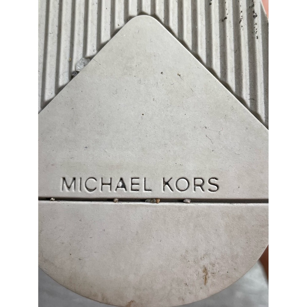Michael Kors Felix Slip On Sneakers Womens 7 White Silver Mesh Logo Excellent - Picture 11 of 16